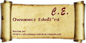 Chovanecz Edvárd névjegykártya